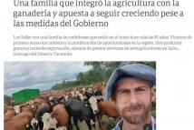 Noticias en diario Clarin: Una familia que integró la agricultura con la ganadería y apuesta a seguir creciendo pese a las medidas del Gobierno.